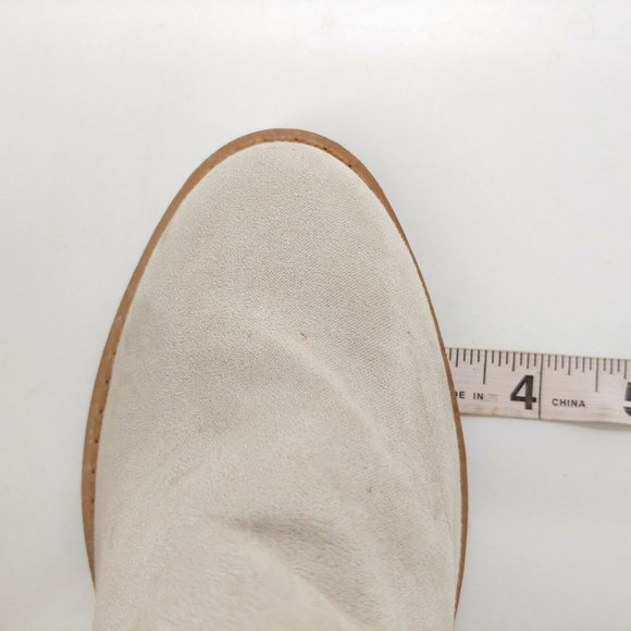 LOFT Outlet Womens Faux Suede Ankle Boots Booties Pull On Cutout Light Gray 6M - Picture 7 of 11